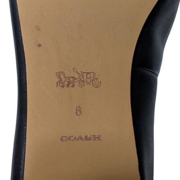 COACH Nia Leather Horsebit Heeled Loafer Pumps 8 - Picture 11 of 12